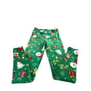 No Boundaries Girls Pajama Bottoms Christmas Green Multi Size S/M